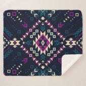 Dunkler Stamm Navajo, Vintag geometrisch. Sherpadecke (Vorderseite (Horizontal))