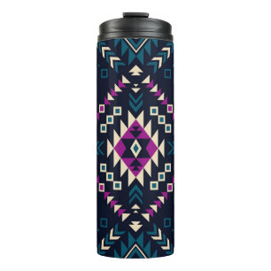 Dunkler Stamm Navajo, Vintag geometrisch. Thermosbecher