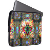 Dunkler Stern an gläsernen Blume, rot bis dunkelgr Laptopschutzhülle (Vorne Rechts)