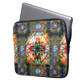 Dunkler Stern an gläsernen Blume, rot bis dunkelgr Laptopschutzhülle (Vorderseite Links)