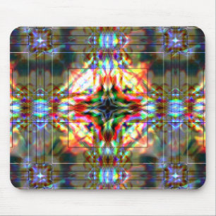 Dunkler Stern auf Glas-Blütenflecken, rot bis dunk Mousepad