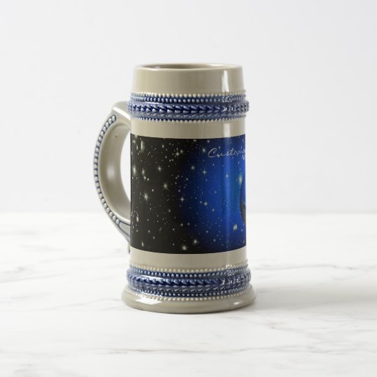 Dunkler Sternenhimmel Bierglas (Vorderseite Links)
