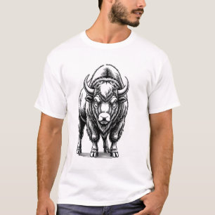 Dunkler Stier mit komplizierten Linien 01 T-Shirt