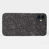 Dunkler stilvoller silbernes Grau-Glitzer Case-Mate iPhone Hülle (Rückseite (Horizontal))
