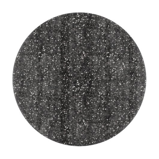 Dunkler stilvoller silbernes Grau-Glitzer Schneidebrett (Vorderseite)