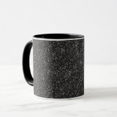 Dunkler stilvoller silbernes Grau-Glitzer Tasse (Vorderseite Links)