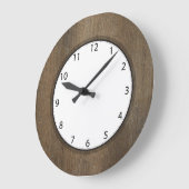 Dunkler Strand-hölzerne schwarze Zahlen Große Wanduhr (Winkel)