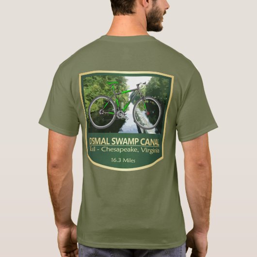 Dunkler Sumpfkanal-Pfad (Fahrrad2) T-Shirt (Rückseite)