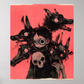 Dunkler Surrealismus Albträume - Gothic Rot Abstra Poster (Vorne)