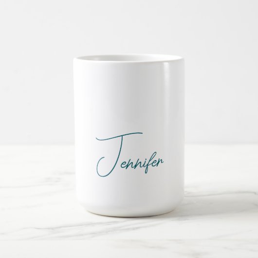 Dunkler Teal-Trend Moderne Minimalistische Handsch Kaffeetasse (Mittel)