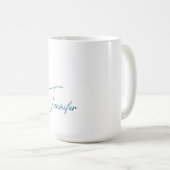 Dunkler Teal-Trend Moderne Minimalistische Handsch Kaffeetasse (VorderseiteRechts)