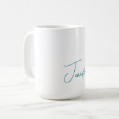 Dunkler Teal-Trend Moderne Minimalistische Handsch Kaffeetasse (Vorderseite Links)