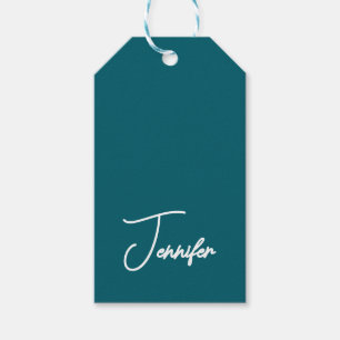 Dunkler Teal-Trend Moderner Minimalistischer Hands Geschenkanhänger