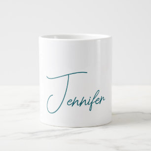 Dunkler Teal-Trend Moderner Minimalistischer Hands Jumbo-Tasse