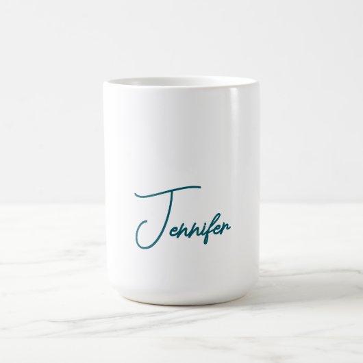 Dunkler Teal-Trend Moderner Minimalistischer Hands Kaffeetasse (Mittel)