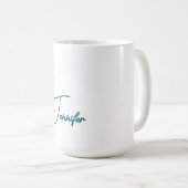 Dunkler Teal-Trend Moderner Minimalistischer Hands Kaffeetasse (VorderseiteRechts)