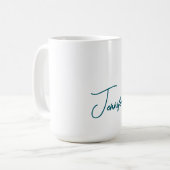 Dunkler Teal-Trend Moderner Minimalistischer Hands Kaffeetasse (Vorderseite Links)