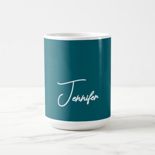 Dunkler Teal-Trend Moderner Minimalistischer Hands Kaffeetasse (Mittel)