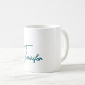 Dunkler Teal-Trend Moderner Minimalistischer Hands Kaffeetasse (VorderseiteRechts)