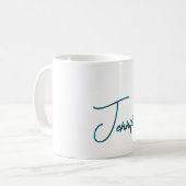 Dunkler Teal-Trend Moderner Minimalistischer Hands Kaffeetasse (Vorderseite Links)