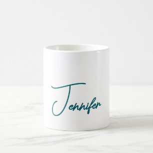 Dunkler Teal-Trend Moderner Minimalistischer Hands Kaffeetasse