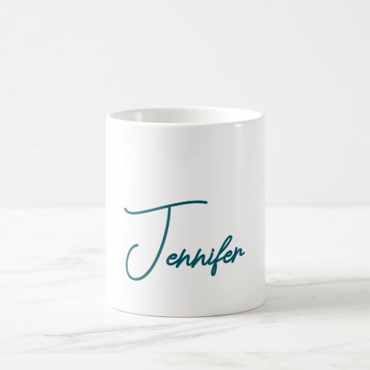 Dunkler Teal-Trend Moderner Minimalistischer Hands Kaffeetasse (Mittel)