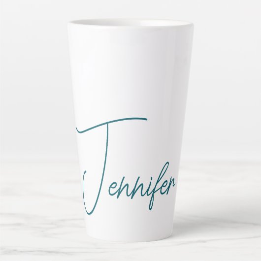 Dunkler Teal-Trend Moderner Minimalistischer Hands Milchtasse (Vorderseite)