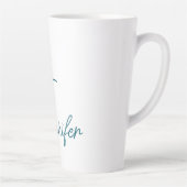 Dunkler Teal-Trend Moderner Minimalistischer Hands Milchtasse (Rechts)