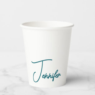 Dunkler Teal-Trend Moderner Minimalistischer Hands Pappbecher