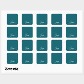 Dunkler Teal-Trend Moderner Minimalistischer Hands Quadratischer Aufkleber (Blatt)