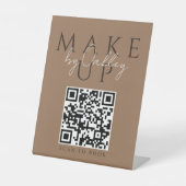 Dunkler Terrakotta-Makeup-Artist-QR-Code Sockelschild (Vorderseite)