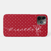 dunkler Text auf rot mit weißen Polka-Punkten atme Case-Mate iPhone Hülle (Rückseite (Horizontal))
