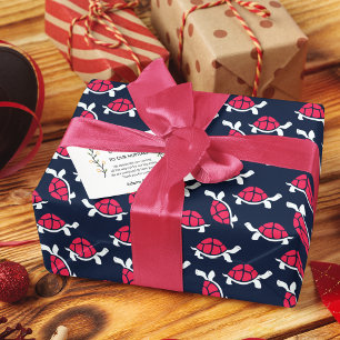 Dunkler Theme Tortoise Cartoon Geschenkpapier