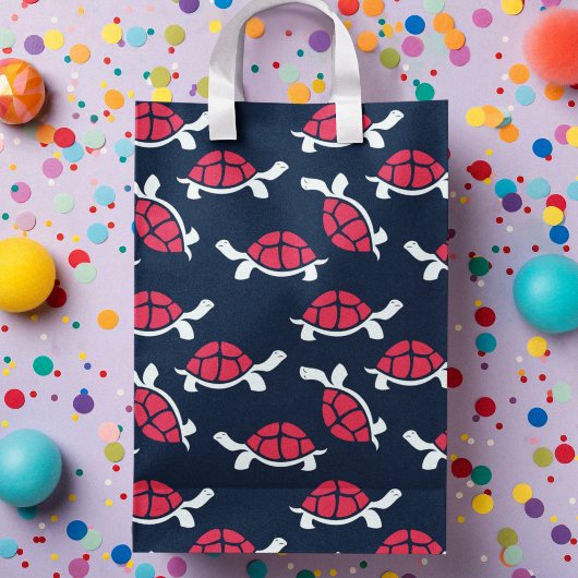 Dunkler Theme Tortoise Cartoon Mittlere Geschenktüte