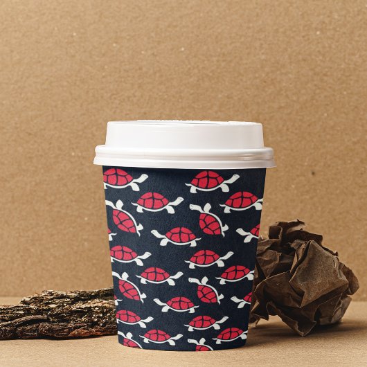 Dunkler Theme Tortoise Cartoon Pappbecher