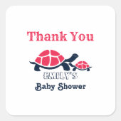 Dunkler Theme Tortoise Cartoon Quadratischer Aufkleber (Vorderseite)