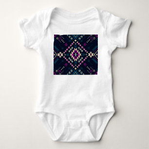 Dunkler tribaler Navajo, vintage geometrisch. Baby Strampler