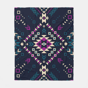 Dunkler tribaler Navajo, vintage geometrisch. Fleecedecke