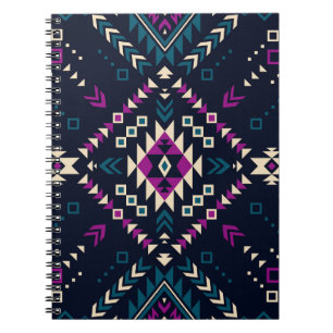 Dunkler tribaler Navajo, vintage geometrisch. Notizblock