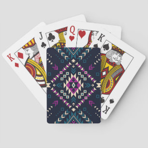 Dunkler tribaler Navajo, vintage geometrisch. Spielkarten