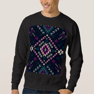 Dunkler tribaler Navajo, vintage geometrisch. Sweatshirt