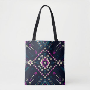 Dunkler tribaler Navajo, vintage geometrisch. Tasche