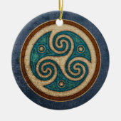 Dunkler Triskele Anhänger/Verzierung Keramik Ornament (Vorne)