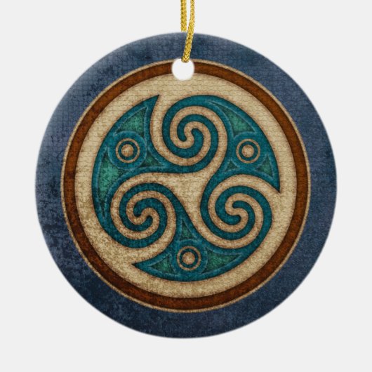 Dunkler Triskele Anhänger/Verzierung Keramik Ornament (Vorne)