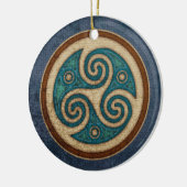 Dunkler Triskele Anhänger/Verzierung Keramik Ornament (Links)