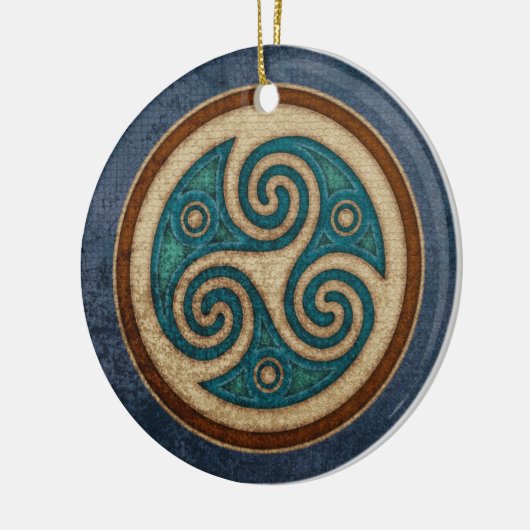 Dunkler Triskele Anhänger/Verzierung Keramik Ornament (Links)