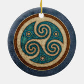 Dunkler Triskele Anhänger/Verzierung Keramik Ornament (Hinten)