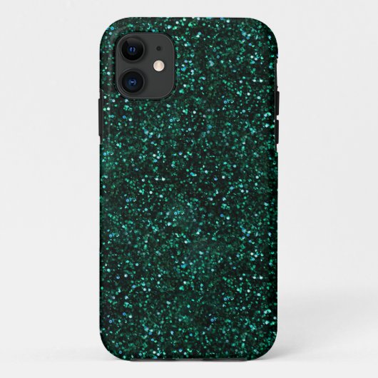 Dunkler Türkis-blaues Grün-Glitzer Case-Mate iPhone Hülle (Rückseite)