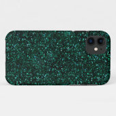 Dunkler Türkis-blaues Grün-Glitzer Case-Mate iPhone Hülle (Rückseite (Horizontal))