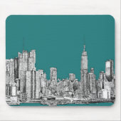 Dunkler Türkis NYC Mousepad (Vorne)